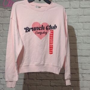 Wildfox Pink Brunch Club Sweatshirt (XS)